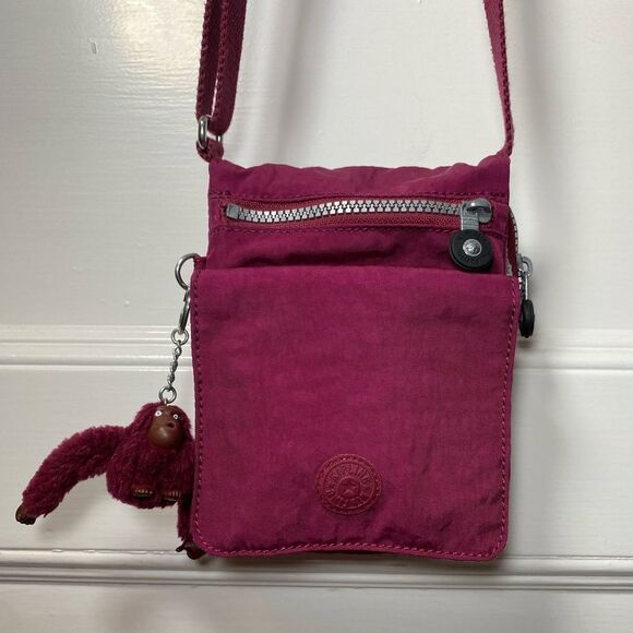 KIPLING El Dorado Small Crossbody Small Bag Purse in Very Berry Nylon - Picture 2 of 13